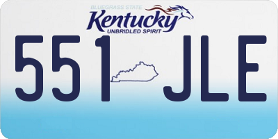 KY license plate 551JLE