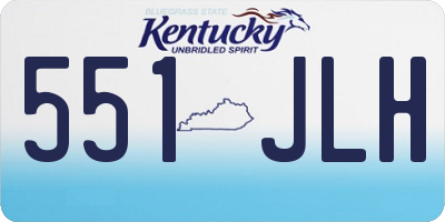 KY license plate 551JLH