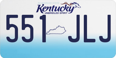 KY license plate 551JLJ
