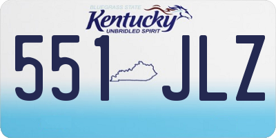 KY license plate 551JLZ