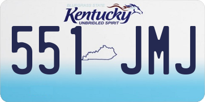 KY license plate 551JMJ