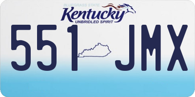 KY license plate 551JMX