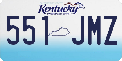KY license plate 551JMZ