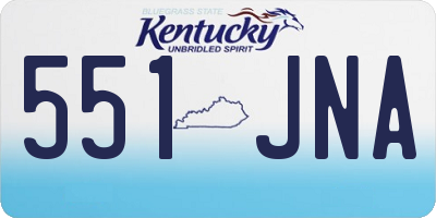 KY license plate 551JNA