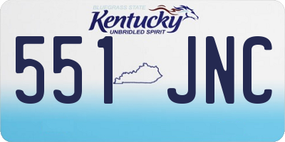 KY license plate 551JNC
