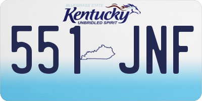 KY license plate 551JNF