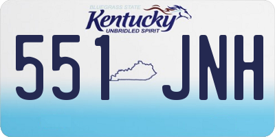 KY license plate 551JNH