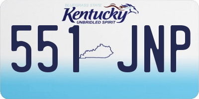 KY license plate 551JNP