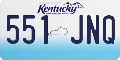 KY license plate 551JNQ