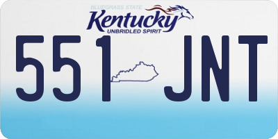KY license plate 551JNT