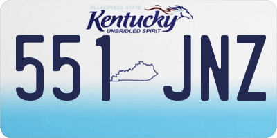 KY license plate 551JNZ