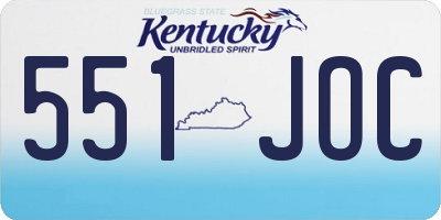 KY license plate 551JOC