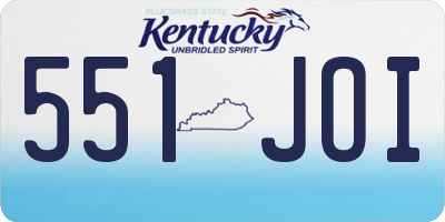 KY license plate 551JOI