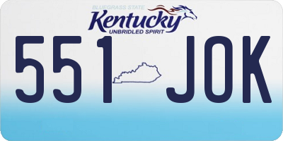 KY license plate 551JOK