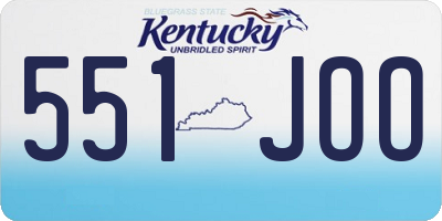 KY license plate 551JOO
