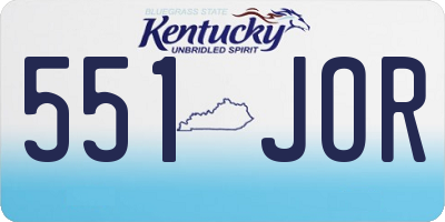 KY license plate 551JOR