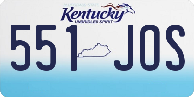 KY license plate 551JOS