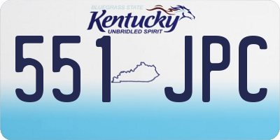 KY license plate 551JPC