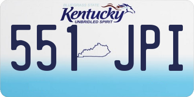KY license plate 551JPI