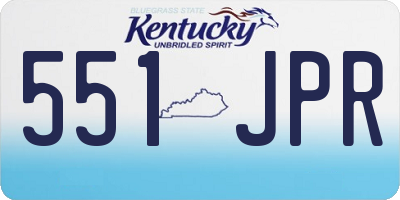 KY license plate 551JPR