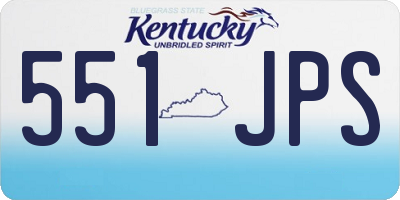 KY license plate 551JPS