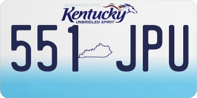 KY license plate 551JPU