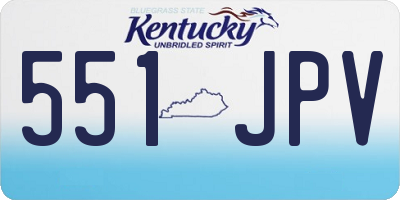 KY license plate 551JPV