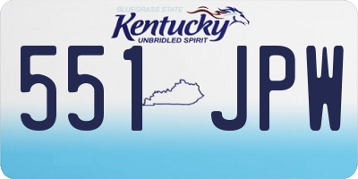 KY license plate 551JPW
