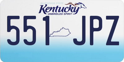 KY license plate 551JPZ