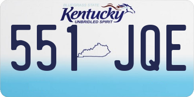 KY license plate 551JQE