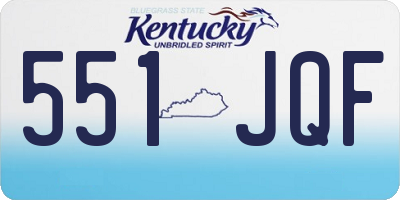 KY license plate 551JQF
