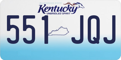 KY license plate 551JQJ