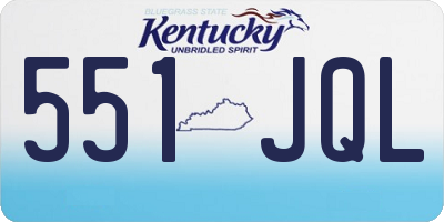 KY license plate 551JQL