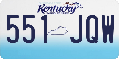 KY license plate 551JQW