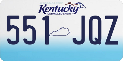 KY license plate 551JQZ