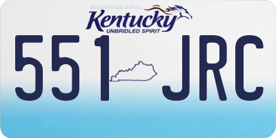 KY license plate 551JRC