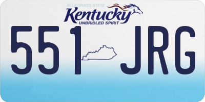 KY license plate 551JRG