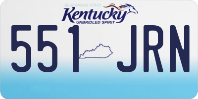 KY license plate 551JRN