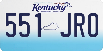 KY license plate 551JRO