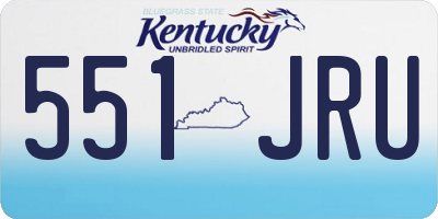 KY license plate 551JRU