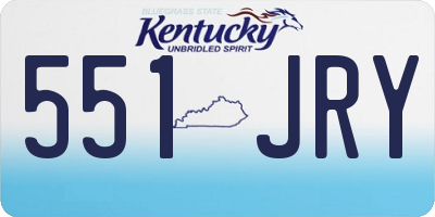 KY license plate 551JRY