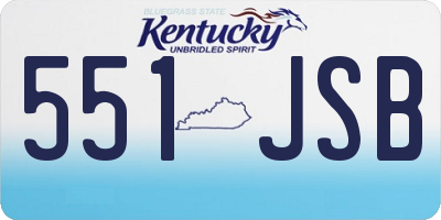 KY license plate 551JSB