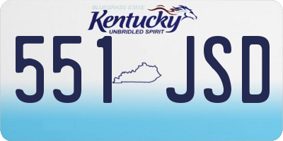 KY license plate 551JSD