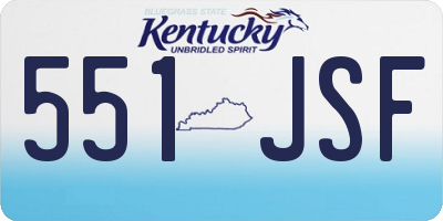 KY license plate 551JSF