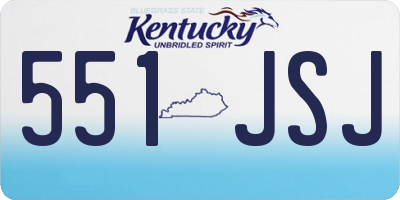 KY license plate 551JSJ