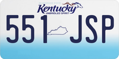 KY license plate 551JSP