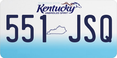 KY license plate 551JSQ