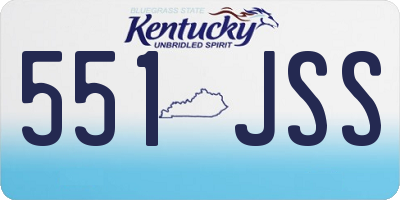 KY license plate 551JSS