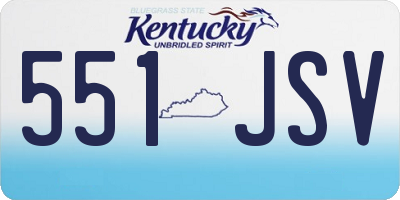 KY license plate 551JSV