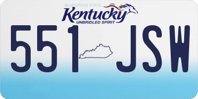 KY license plate 551JSW